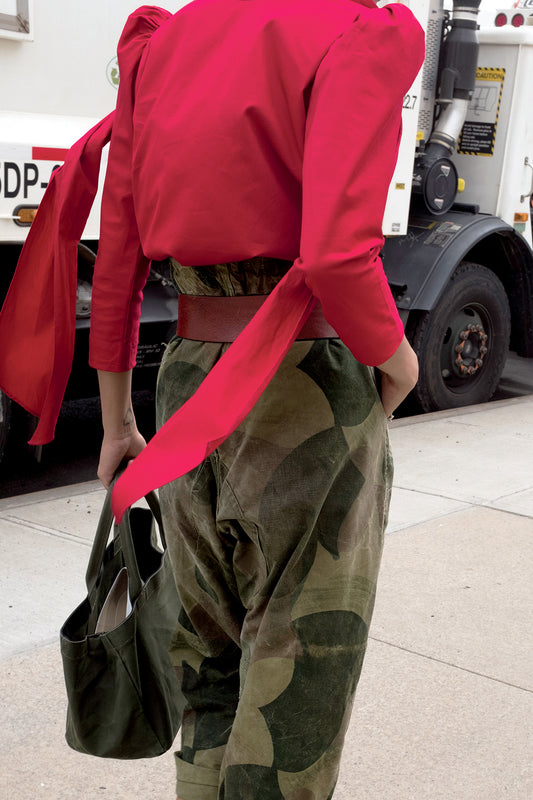 CHELSEA REVERSIBLE BOW TOP crimson