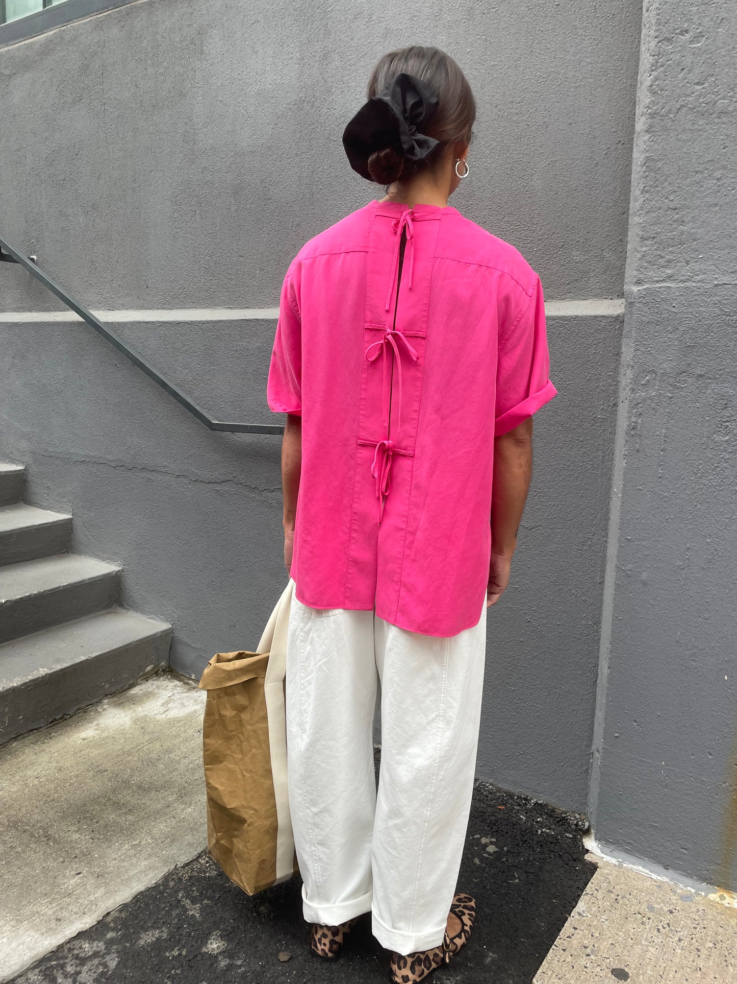 GEMMA TIE TOP magenta