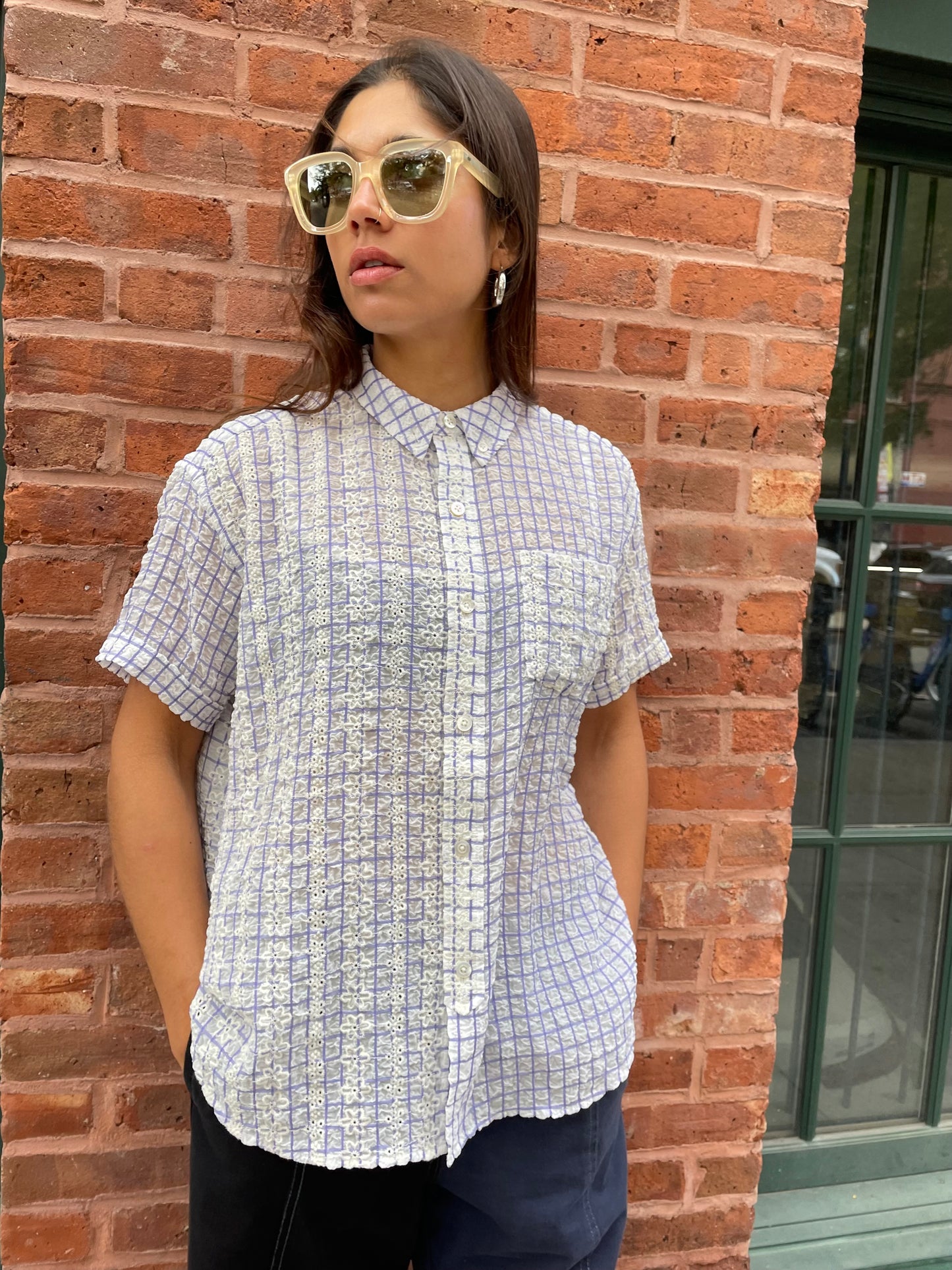 RENÉE CHECK SHIRT Jacaranda