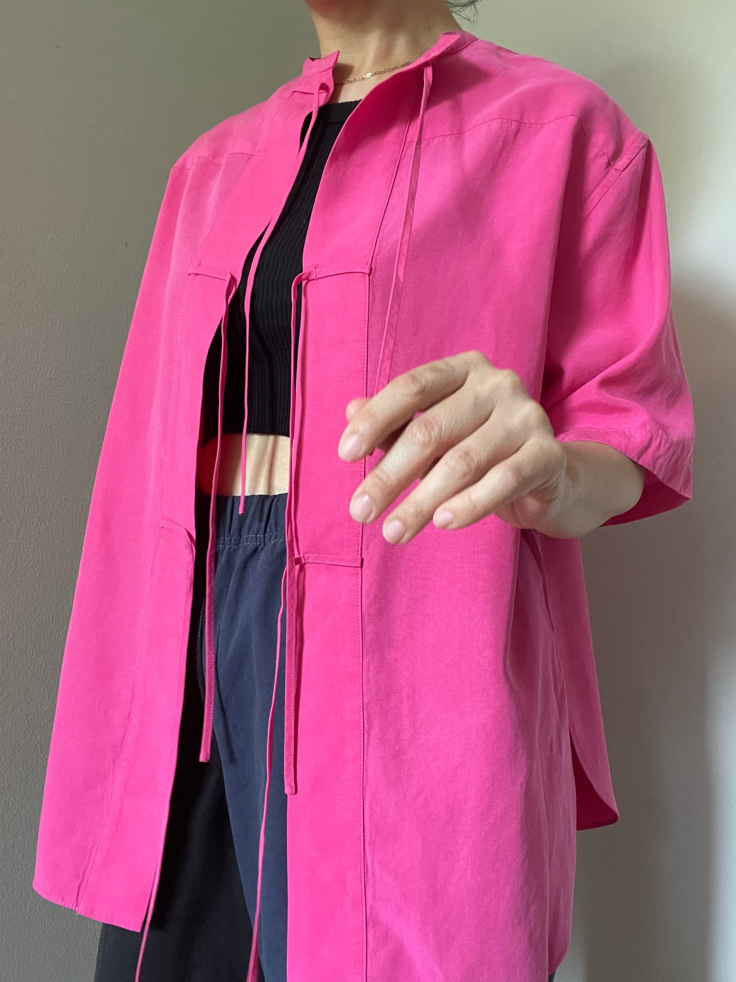 GEMMA TIE TOP magenta