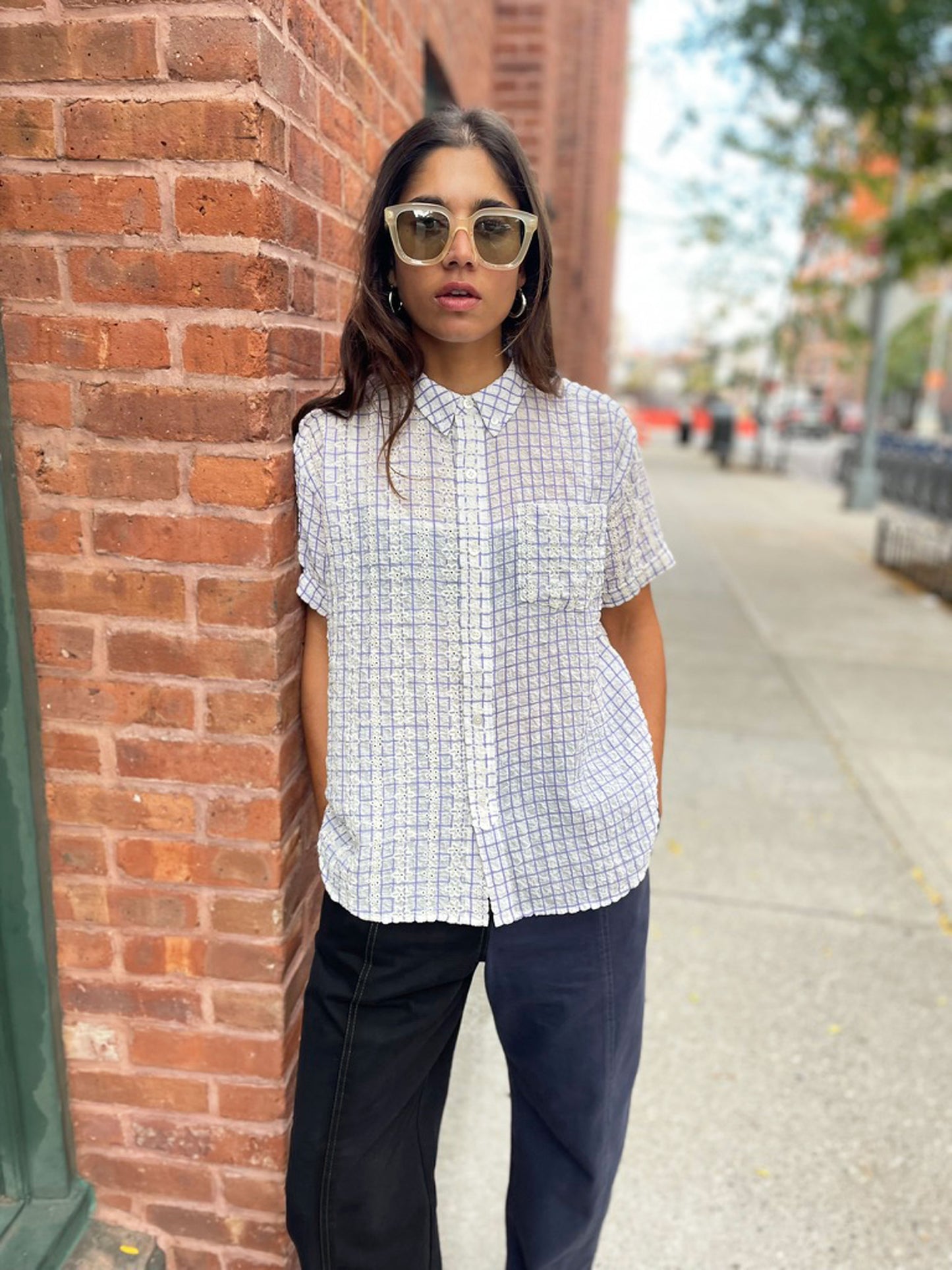RENÉE CHECK SHIRT Jacaranda