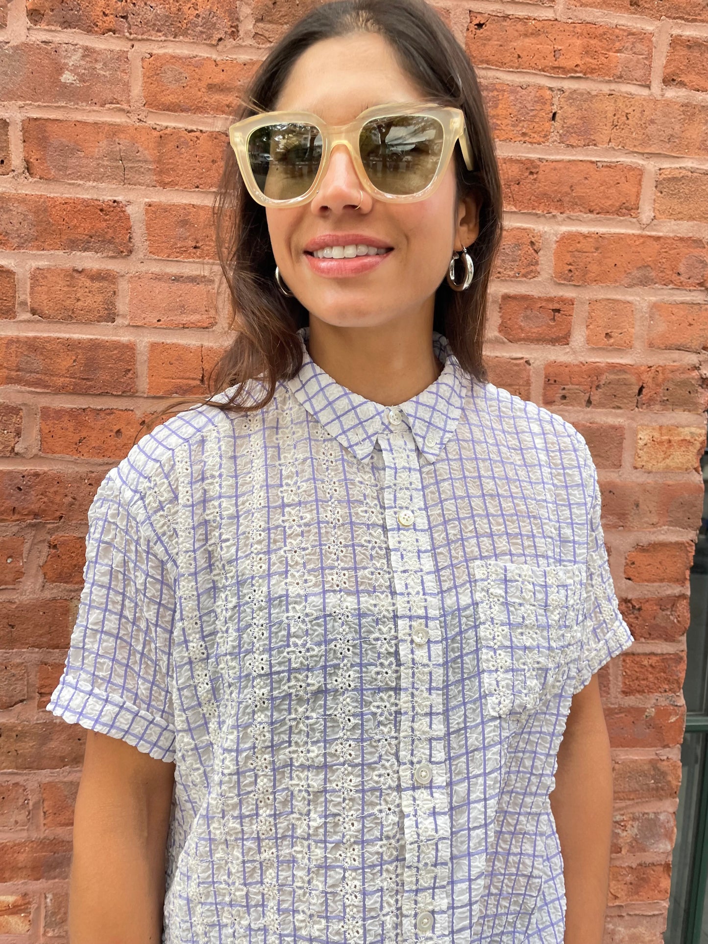 RENÉE CHECK SHIRT Jacaranda