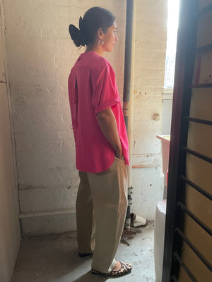 GEMMA TIE TOP magenta