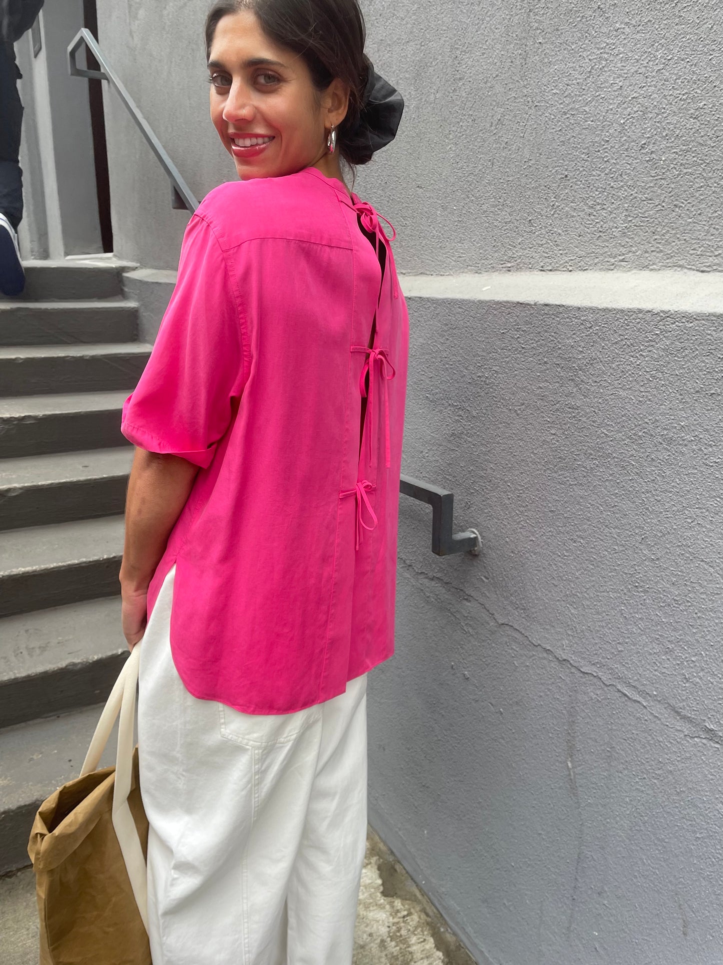 GEMMA TIE TOP magenta