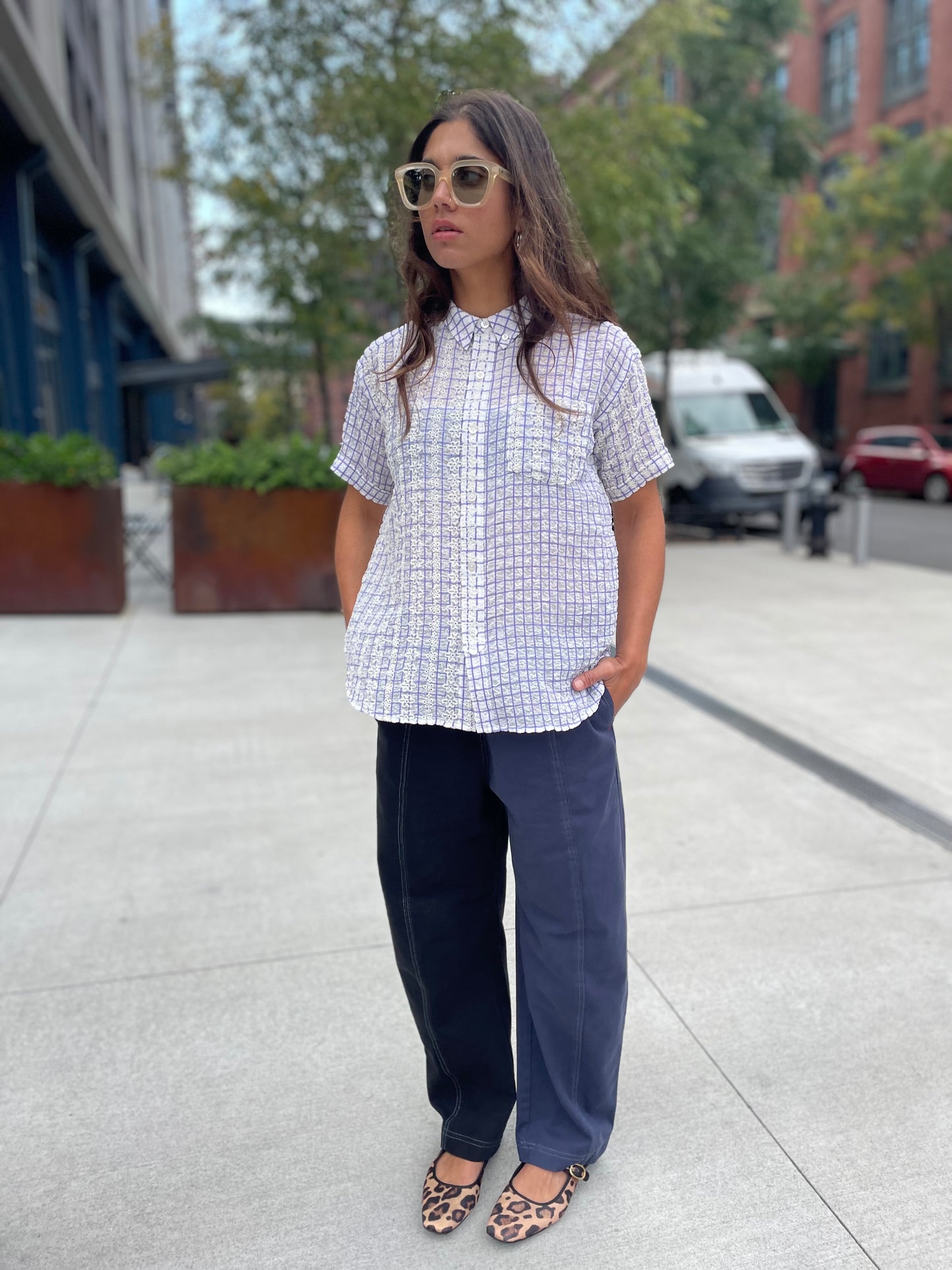 RENÉE CHECK SHIRT Jacaranda