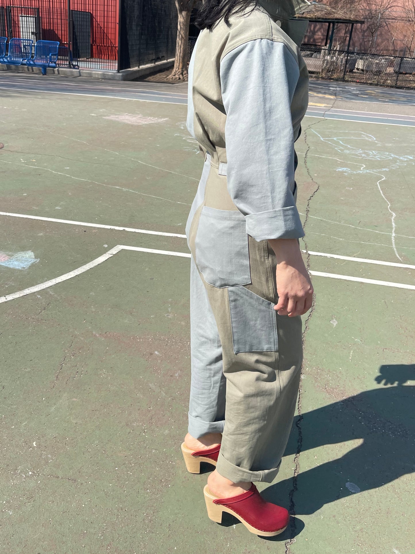 SUZE JUMPSUIT colorblock green