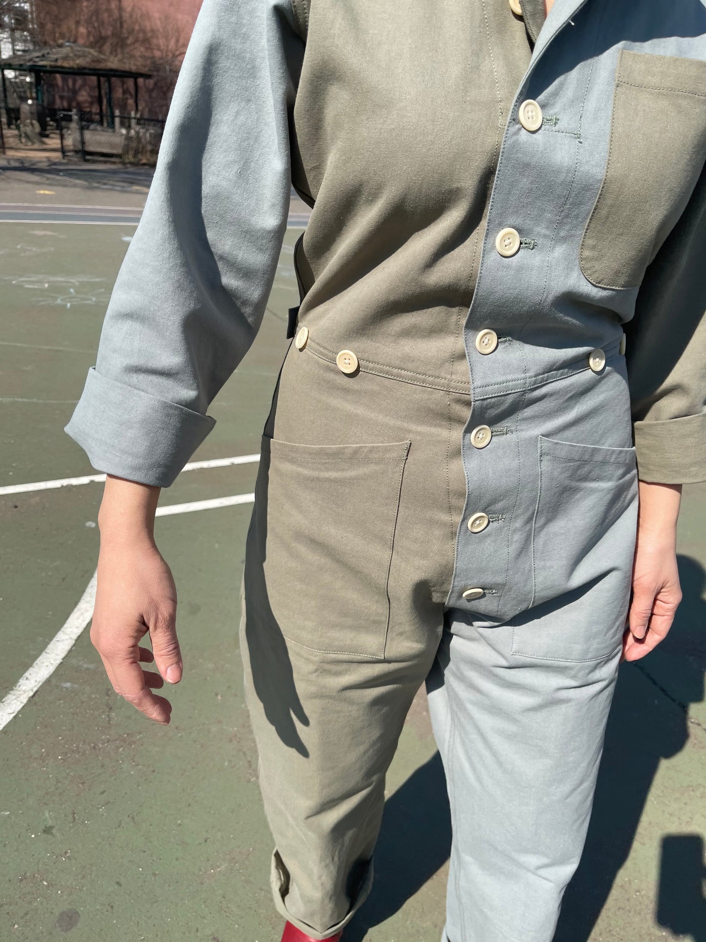 SUZE JUMPSUIT colorblock green