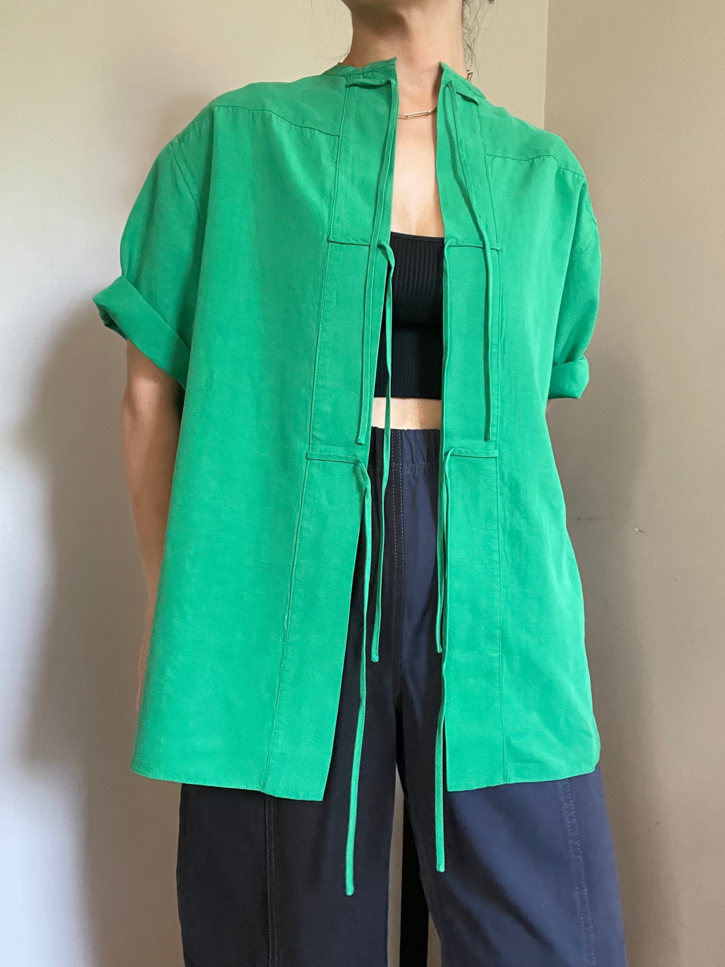GEMMA TIE TOP emerald