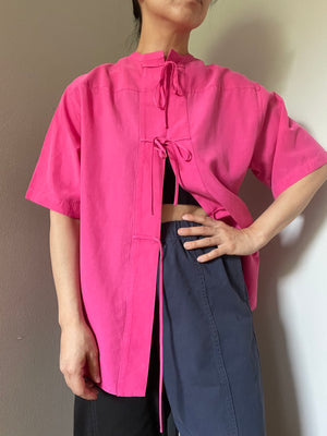 GEMMA TIE TOP magenta