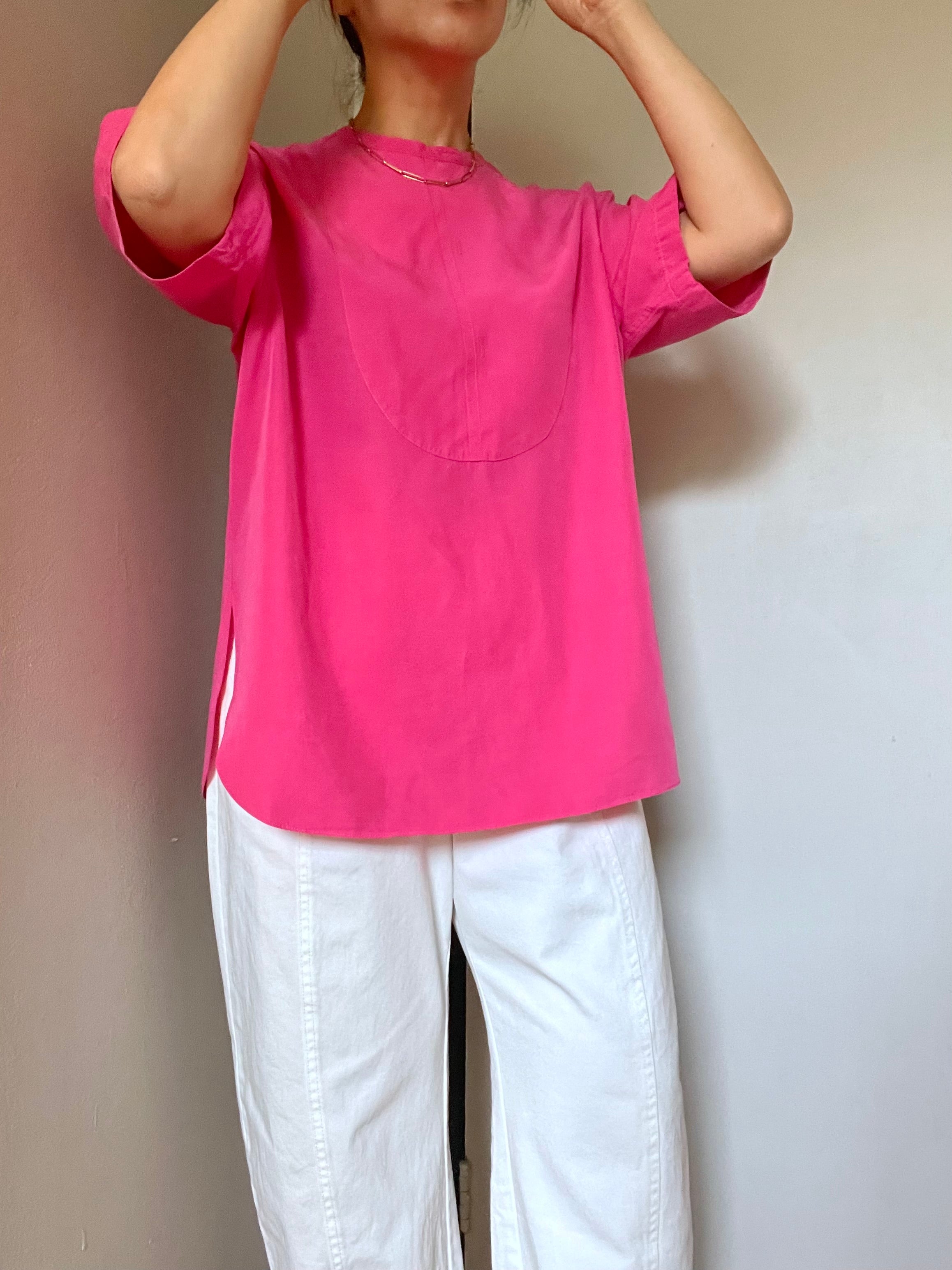 GEMMA TIE TOP magenta