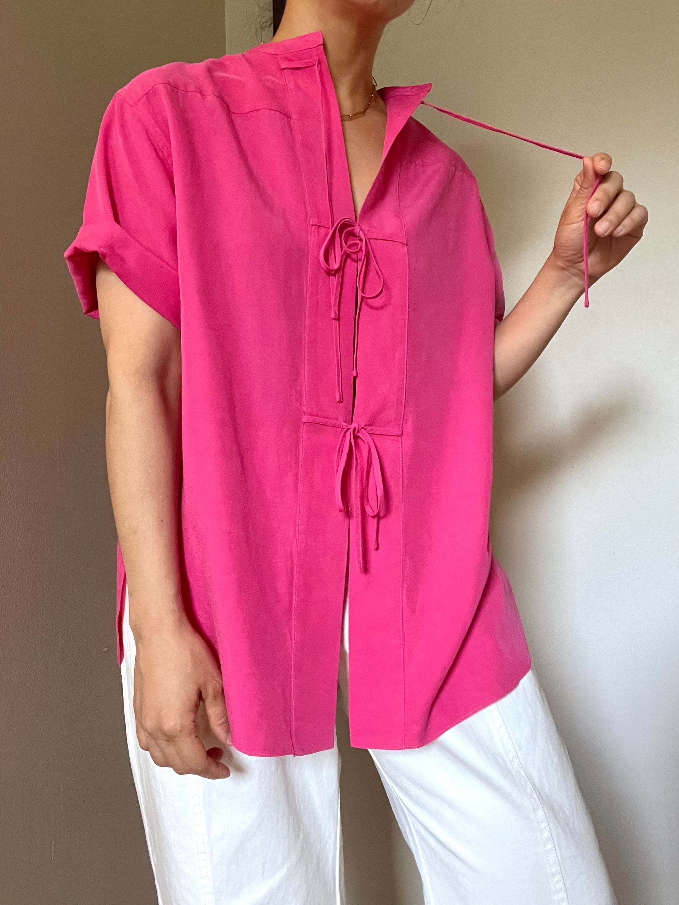 GEMMA TIE TOP magenta