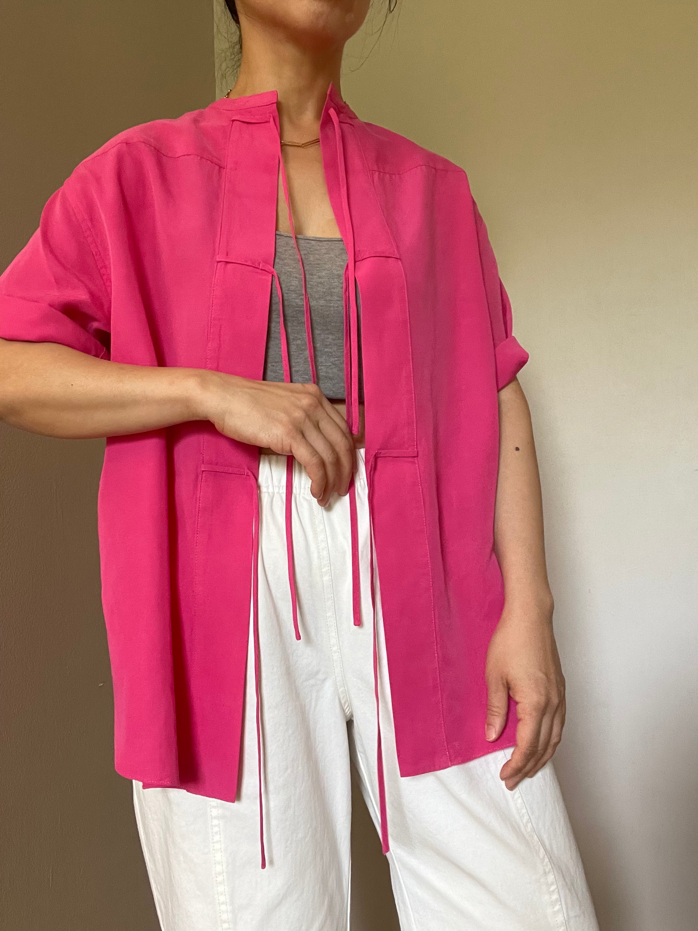 GEMMA TIE TOP magenta