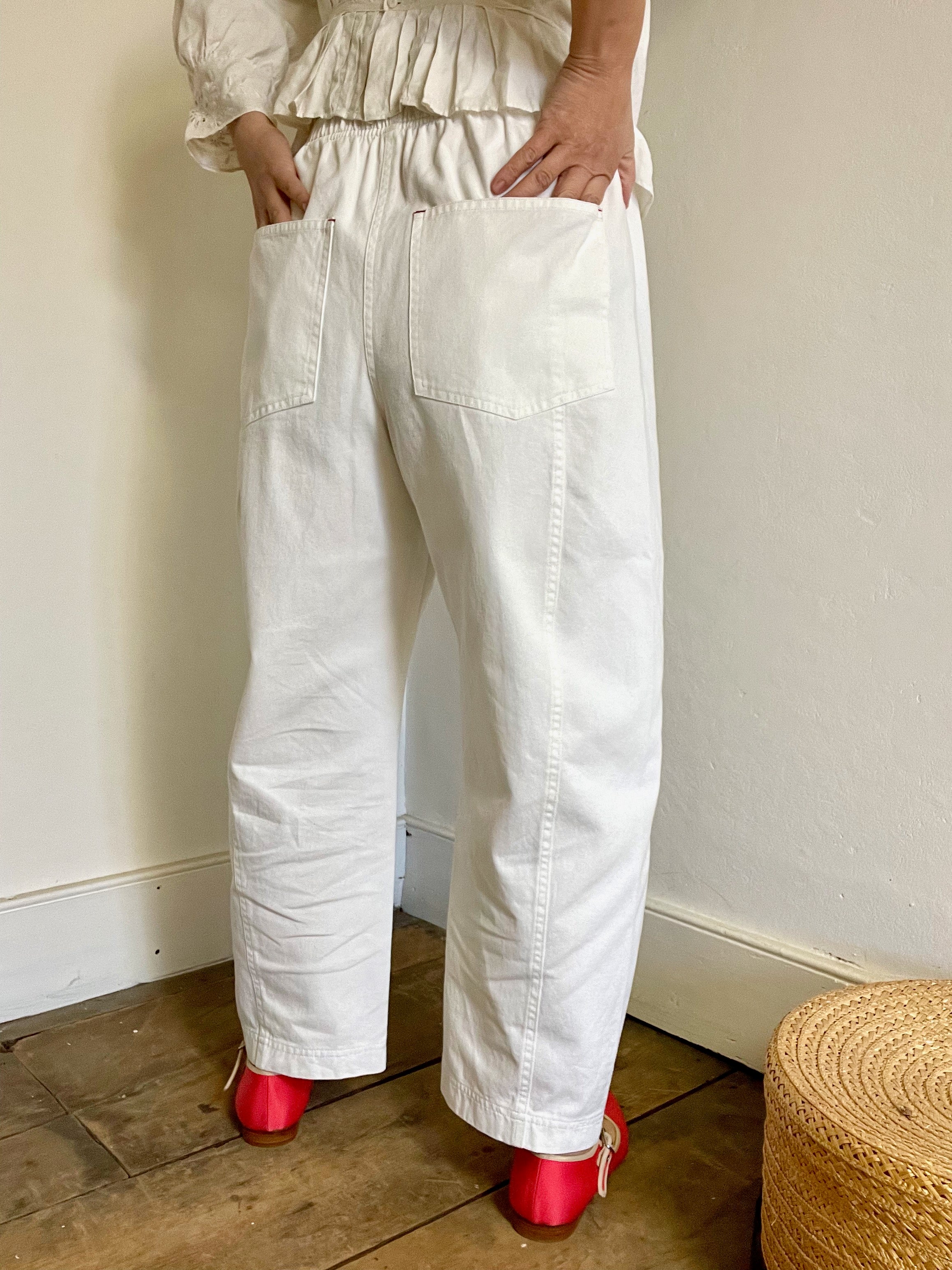 Buy White Trousers & Pants for Girls by INDIWEAVES Online
