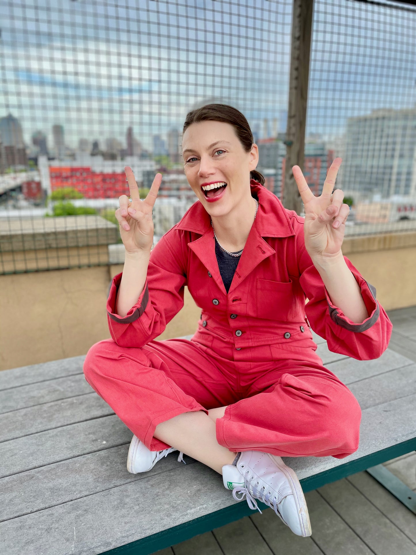 SUZE JUMPSUIT sunfade red