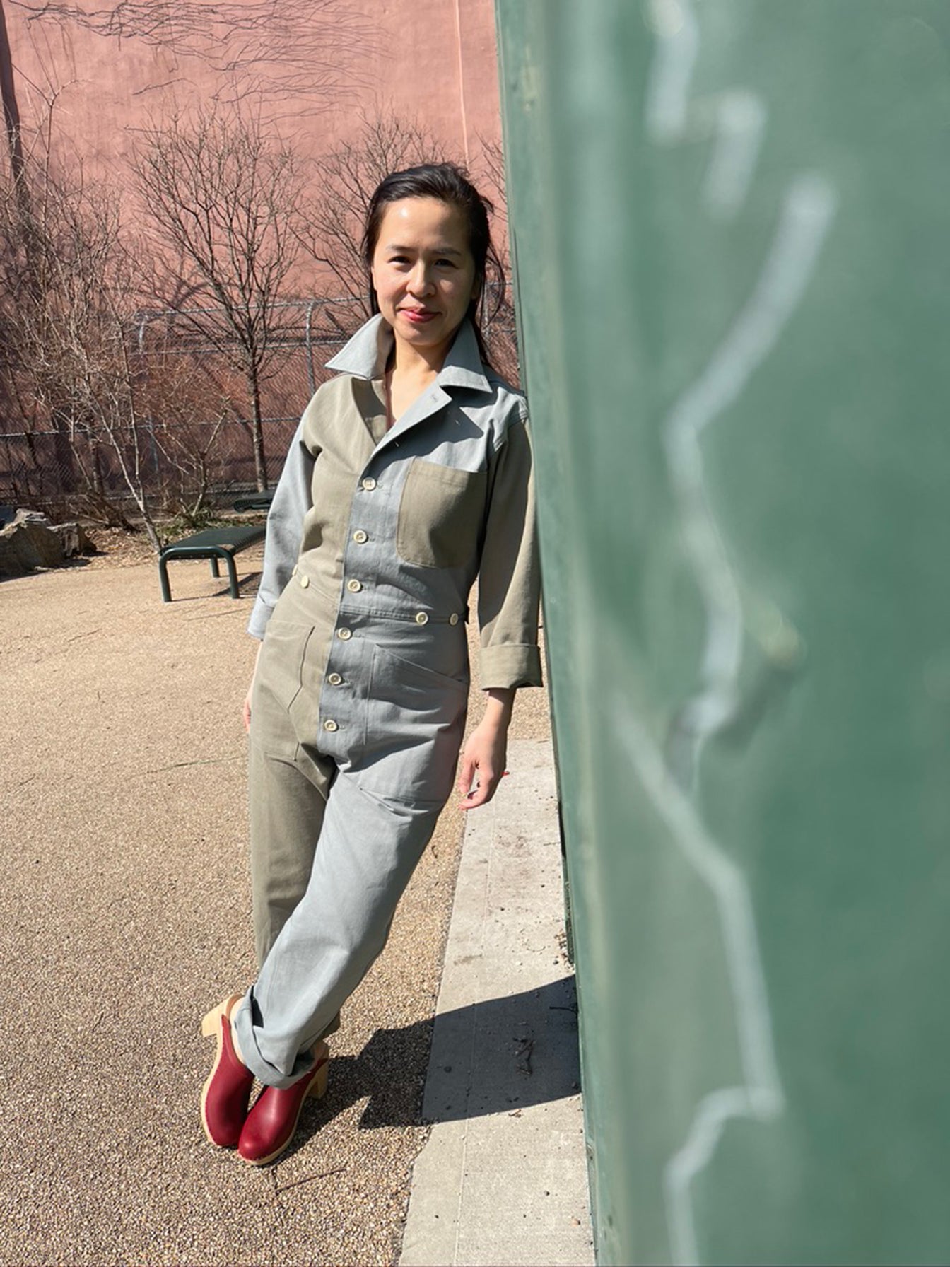 SUZE JUMPSUIT colorblock green