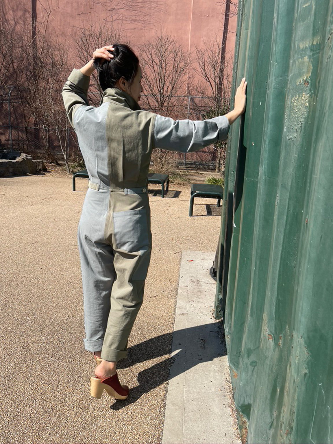 SUZE JUMPSUIT colorblock green