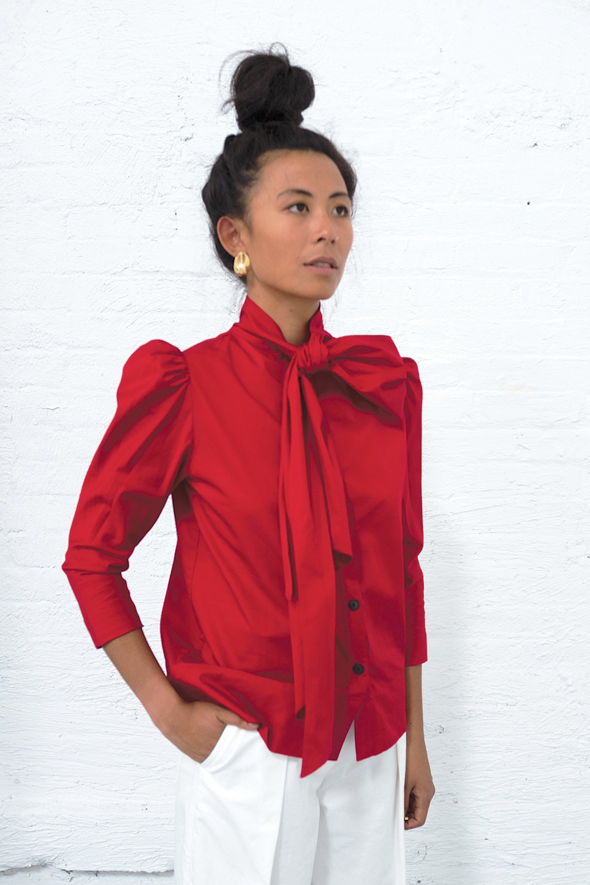 CHELSEA REVERSIBLE BOW TOP crimson